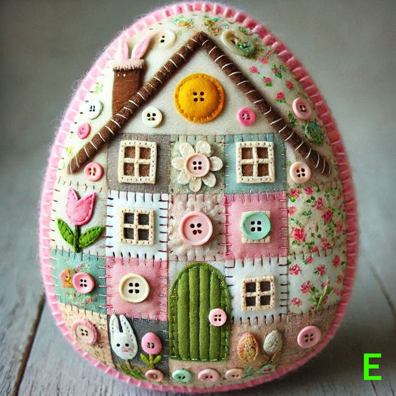DIY-kit för påskäggshus i patchworkfilt