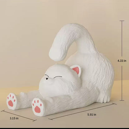 QIAWI™ Cute Cat Phone Stand, Adorable Desk Holder for Phones & Tablets